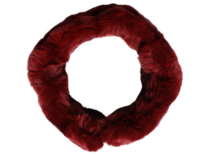 Dolce & Gabbana Colletto in pelliccia di agnello rosso da donna x Sciarpa - vista 4