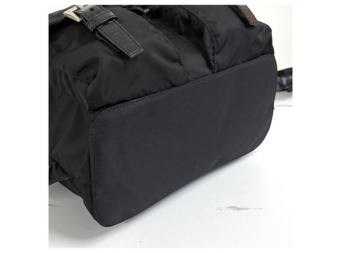 Prada Nylon Triangle Logo Backpack Twenty Black - view 10