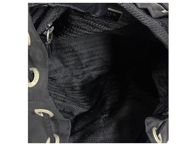 Prada Nylon Triangle Logo Backpack Twenty Black - view 11