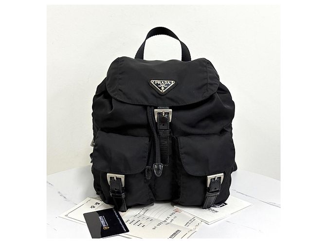 Prada Nylon Triangle Logo Backpack Twenty Black - view 4