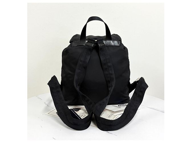 Prada Nylon Triangle Logo Backpack Twenty Black - view 5