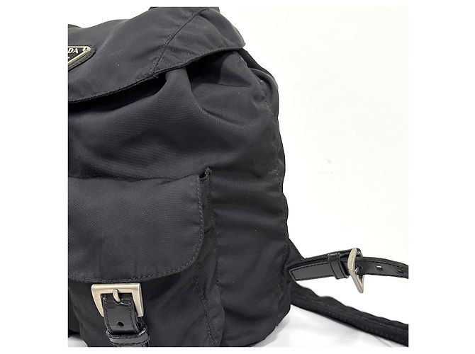 Prada Nylon Triangle Logo Backpack Twenty Black - view 8
