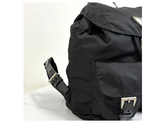 Prada Nylon Triangle Logo Backpack Twenty Black - view 9