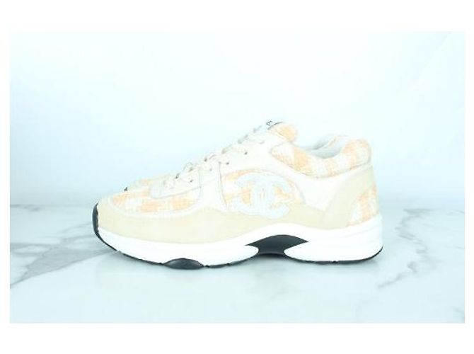 Chanel Sneakers in tweed di cotone con logo CC - vista 3