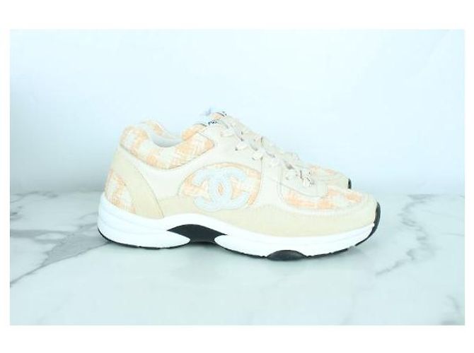 Chanel Sneakers in tweed di cotone con logo CC - vista 4