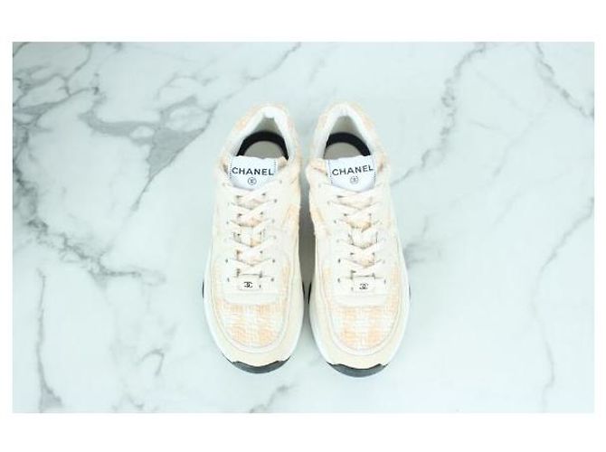 Chanel Sneakers in tweed di cotone con logo CC - vista 7