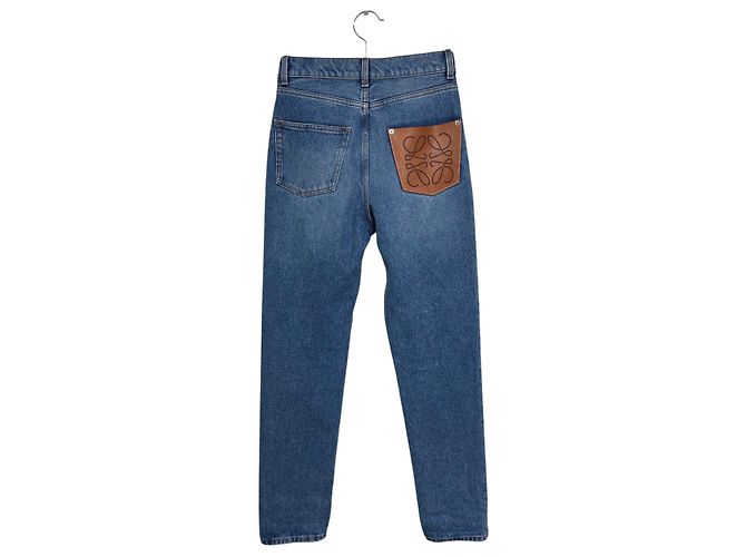 Loewe Pantaloni in denim con logo Anagram da donna - vista 2