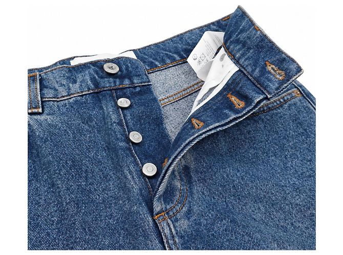 Loewe Pantaloni in denim con logo Anagram da donna - vista 4
