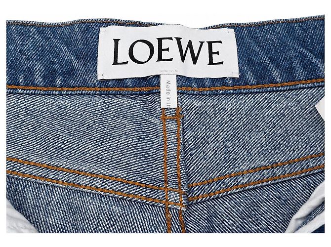 Loewe Pantaloni in denim con logo Anagram da donna - vista 5