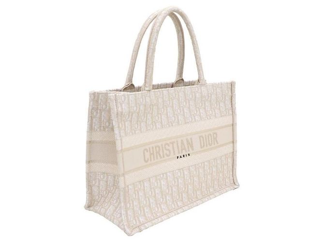 Dior Borsa Book Tote Medium in canvas con ricami Oblique dorati - vista 2