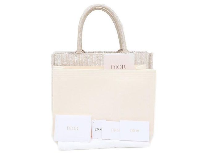 Dior Borsa Book Tote Medium in canvas con ricami Oblique dorati - vista 8