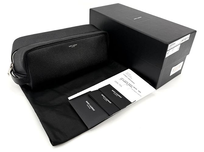 Autre Marque Borsa pouch in pelle grana nera - vista 2