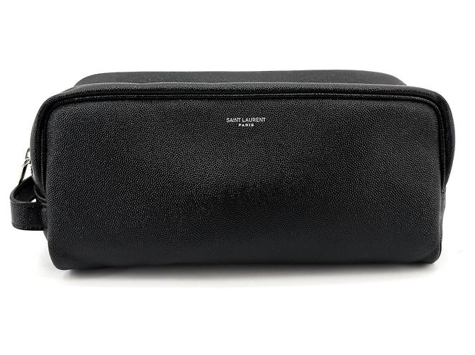 Autre Marque Borsa pouch in pelle grana nera - vista 3