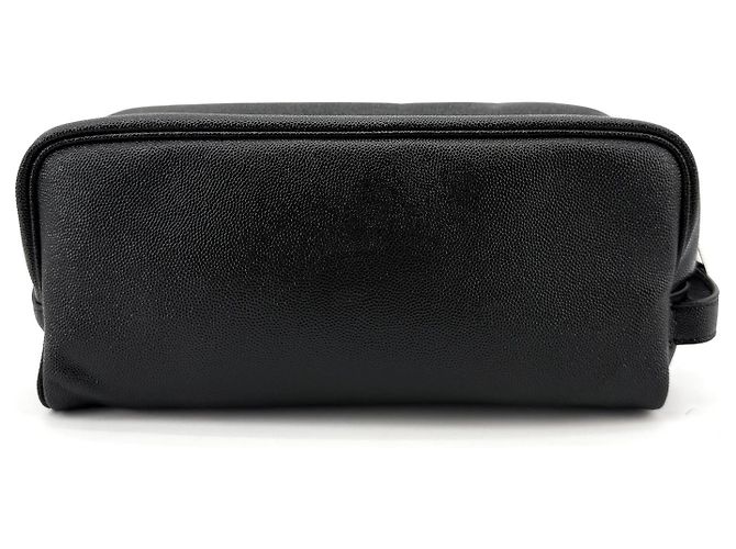 Autre Marque Borsa pouch in pelle grana nera - vista 4