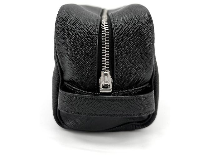 Autre Marque Borsa pouch in pelle grana nera - vista 6