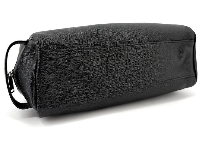 Autre Marque Borsa pouch in pelle grana nera - vista 7