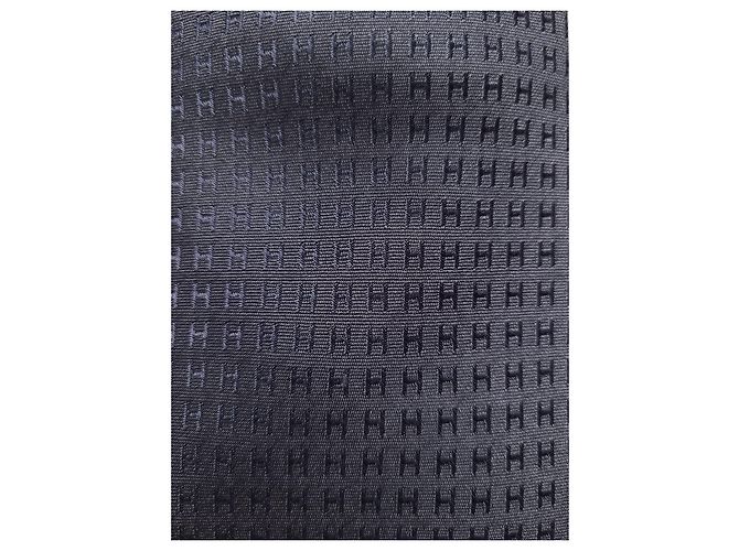 Hermès Gravata de seda cinza com logótipo Pacone - vista 4