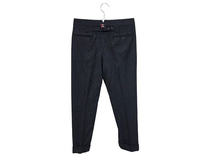 Thom Browne Pantaloni in lana flanella a righe - vista 2