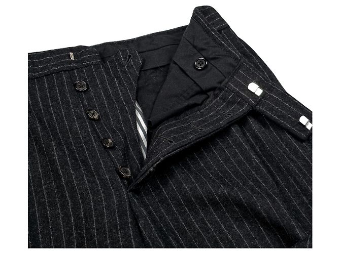 Thom Browne Pantaloni in lana flanella a righe - vista 3