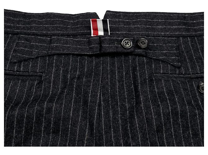 Thom Browne Pantaloni in lana flanella a righe - vista 4