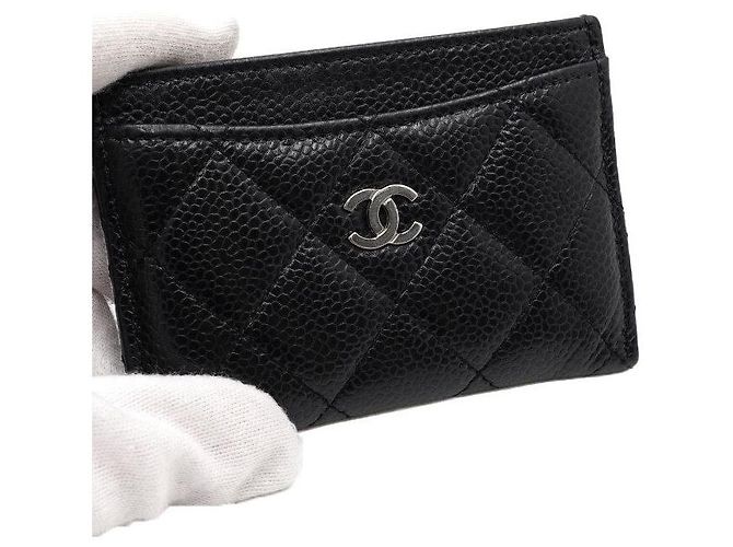 Chanel Porta-cartões Caviar Classic Silver CC - vista 4