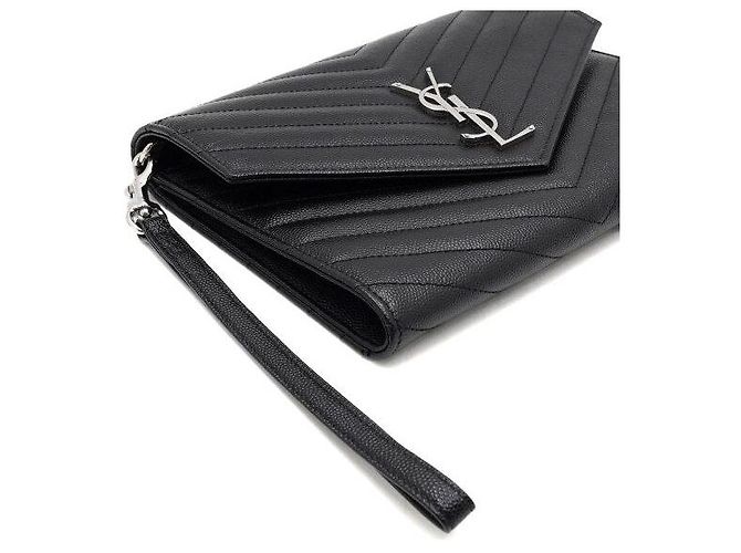 Autre Marque Borsa Clutch a Patta e Tracolla con Monogramma in Rilievo - vista 9
