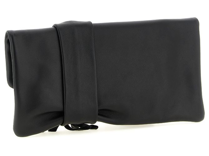 Jimmy Choo Clutch in pelle d'agnello nera - vista 2