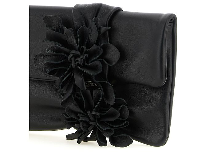 Jimmy Choo Clutch in pelle d'agnello nera - vista 3