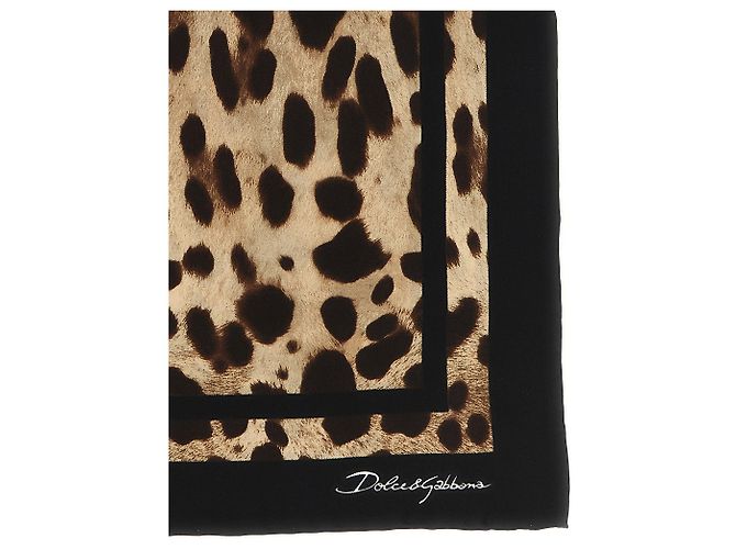 Sciarpa in seta Dolce & Gabbana stampa leopardata marrone - vista 2
