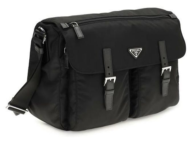Prada Borsa a tracolla in poliammide nera - vista 2