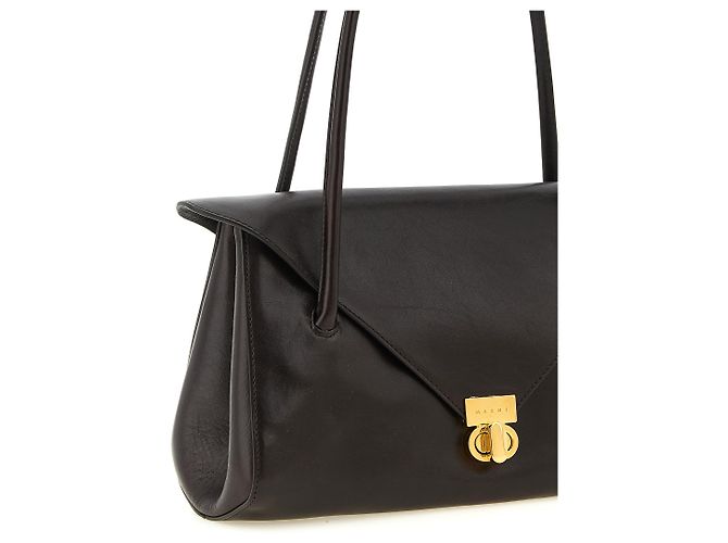 Marni Borsa a tracolla in pelle di vitello marrone - vista 3