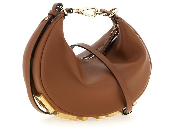 Fendi Borsa in pelle di vitello marrone - vista 2