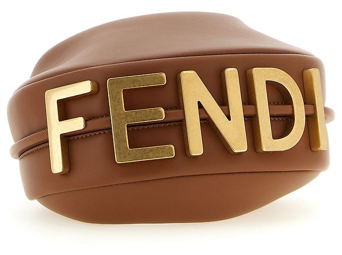 Fendi Borsa in pelle di vitello marrone - vista 3