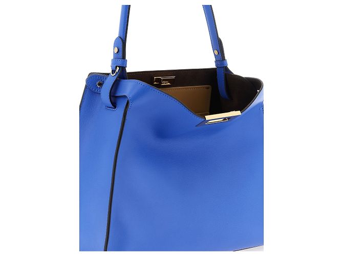 Fendi Borsa in pelle di vitello blu - vista 4