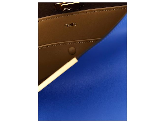 Fendi Borsa in pelle di vitello blu - vista 5