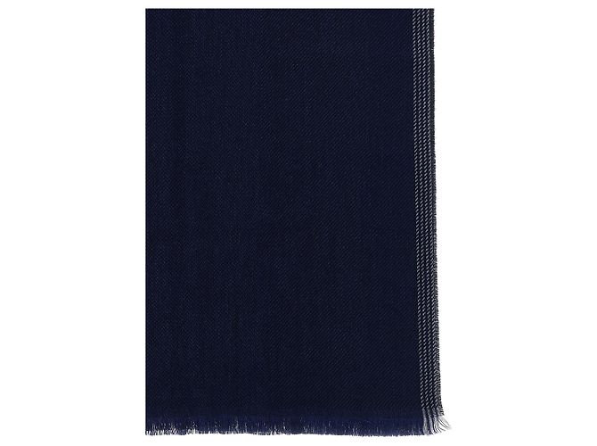 Sciarpa Brunello Cucinelli in lana e cashmere blu - vista 2