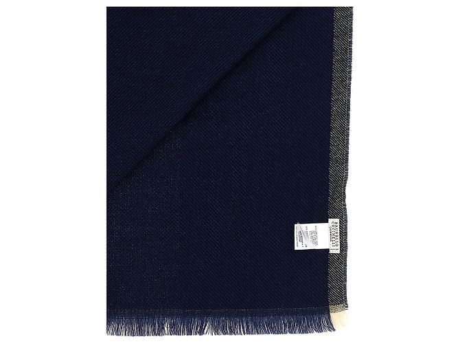 Sciarpa Brunello Cucinelli in lana e cashmere blu - vista 3