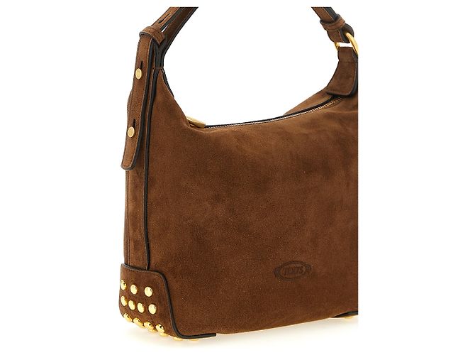 Tod's Borsa a tracolla in pelle di vitello marrone - vista 3