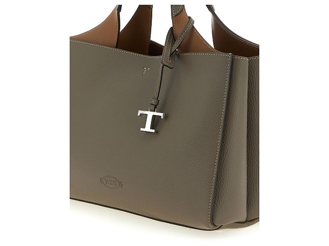 Tod's Borsa in pelle di vitello grigia - vista 3