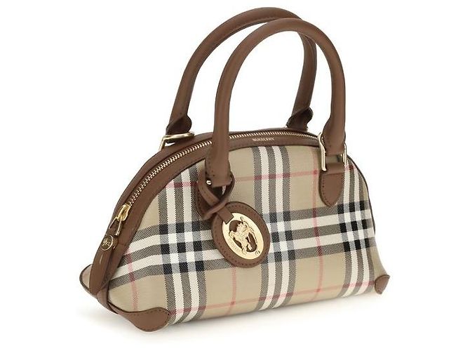 Borsa Burberry Primrose Top Handle Beige Check - vista 2