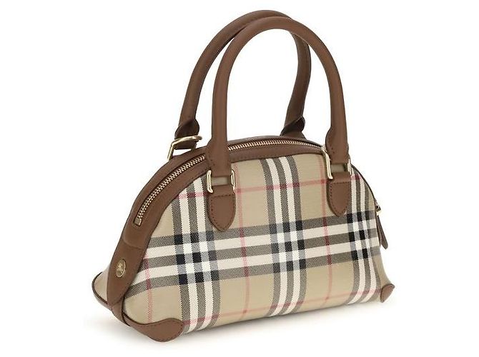 Borsa Burberry Primrose Top Handle Beige Check - vista 3