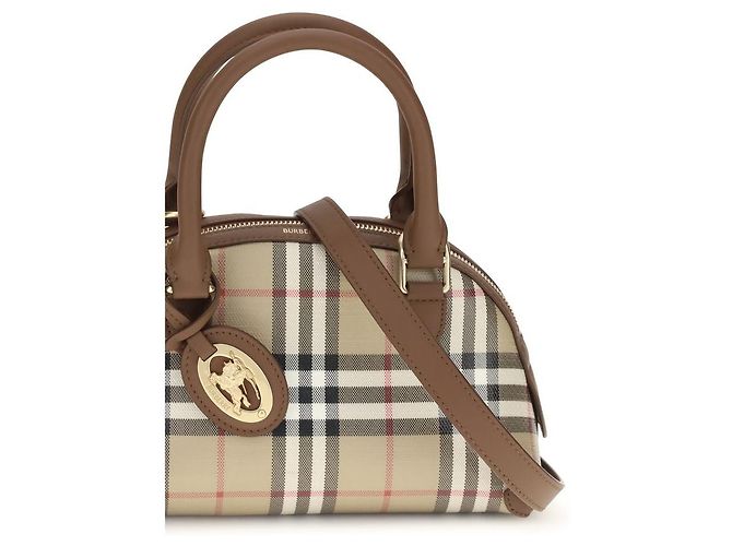 Borsa Burberry Primrose Top Handle Beige Check - vista 4