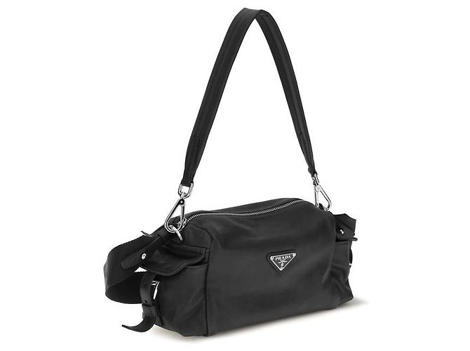 Prada Borsa a tracolla in pelle Napa marrone / vitello Bos Taurus - vista 2