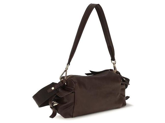 Prada Borsa a tracolla in pelle Napa marrone / vitello Bos Taurus - vista 3