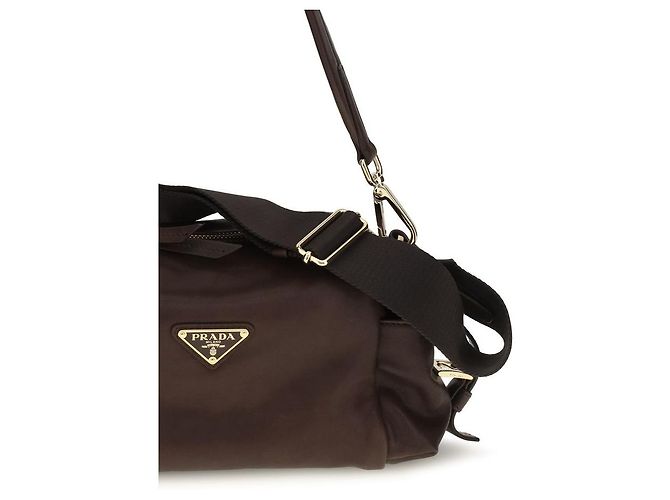Prada Borsa a tracolla in pelle Napa marrone / vitello Bos Taurus - vista 4