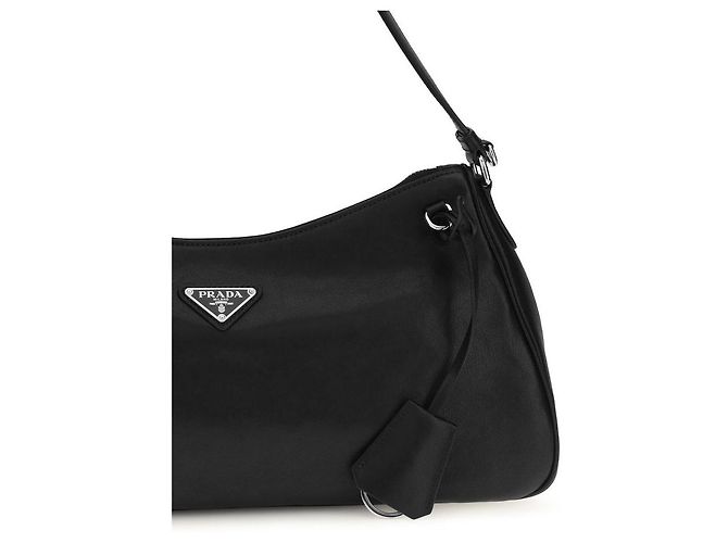 Prada Borsa a tracolla Bos Taurus in pelle di vitello nera - vista 4