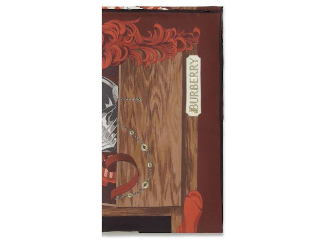 Foulard in seta Wardrobe Print Burberry Marrone - vista 3