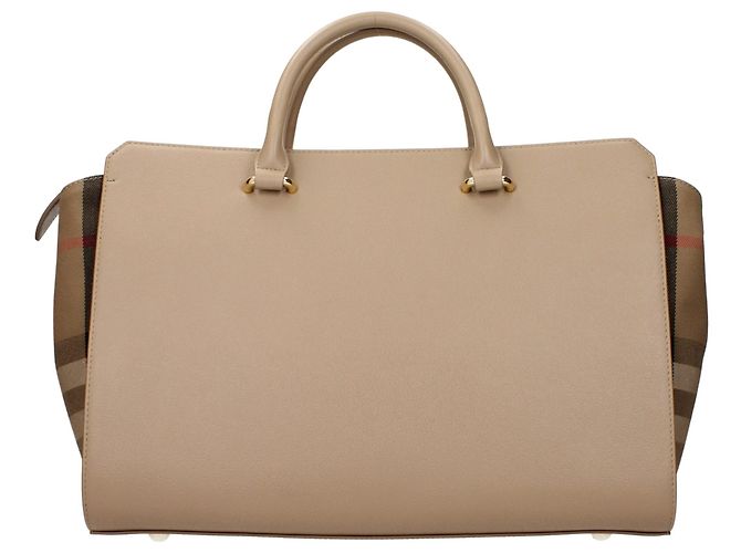 Burberry Borsa a mano in pelle beige - vista 3