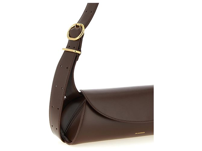Jil Sander Borsa a tracolla in vitello marrone - vista 3