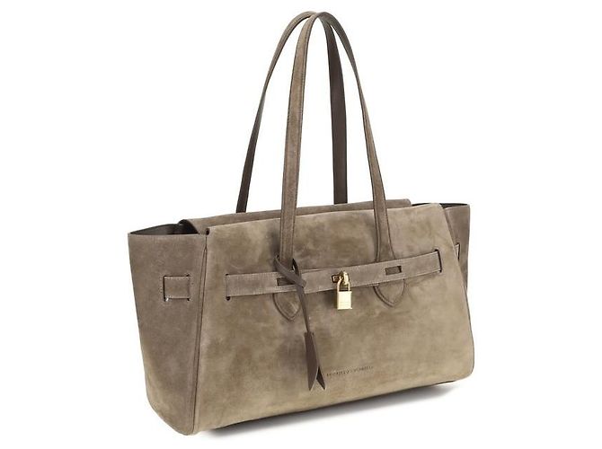 Brunello Cucinelli Borsa a tracolla Bos Taurus in pelle di vitello beige - vista 2